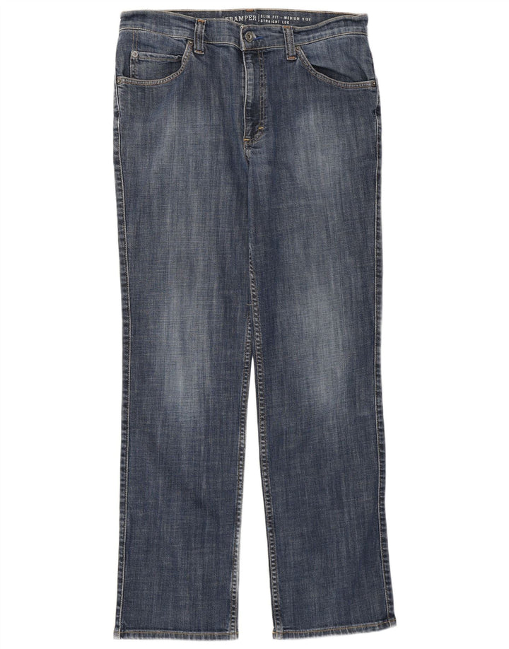 Mustang Mens Tramper Slim Fit Jeans Reta W34 L32 Azul