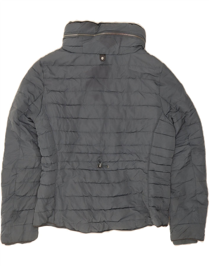 MARKS & SPENCER Womens Padded Jacket UK 12 Medium  Grey Polyester Vintage Marks & Spencer and Second-Hand Marks & Spencer from Messina Hembry 