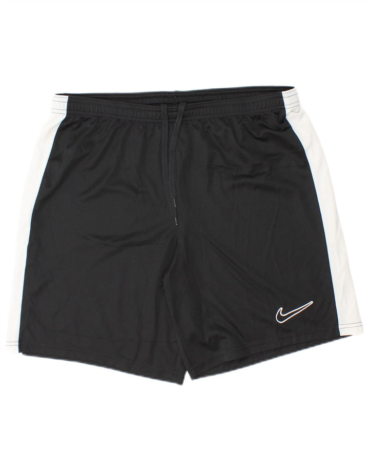 NIKE Masculino Dri Fit Slim Fit Sport Shorts Grande Preto Colourblock Poliéster