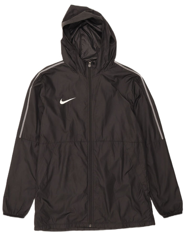 Jaqueta de chuva masculina Nike com capuz UK 40 grande poliéster preto