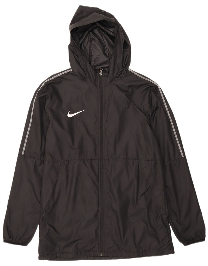 Jaqueta de chuva masculina Nike com capuz UK 40 grande poliéster preto