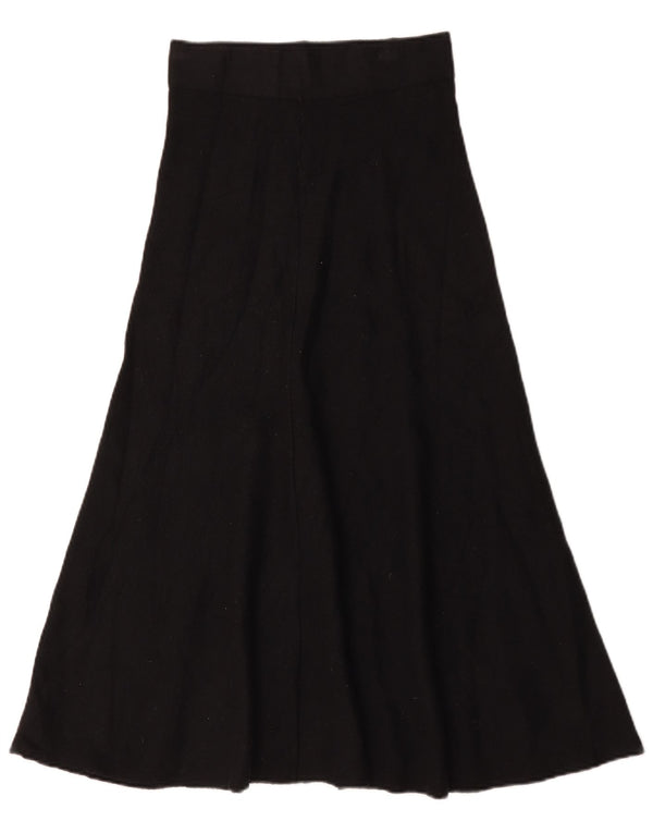 Saia feminina de cintura alta Marks & Spencer Reino Unido 10 pequena W26 preta