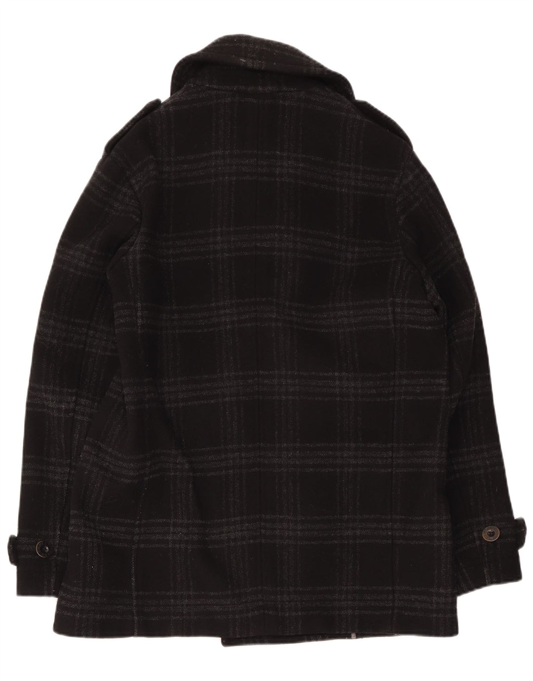 Casaco masculino Pretty Green Pea UK 40 grande lã xadrez preta