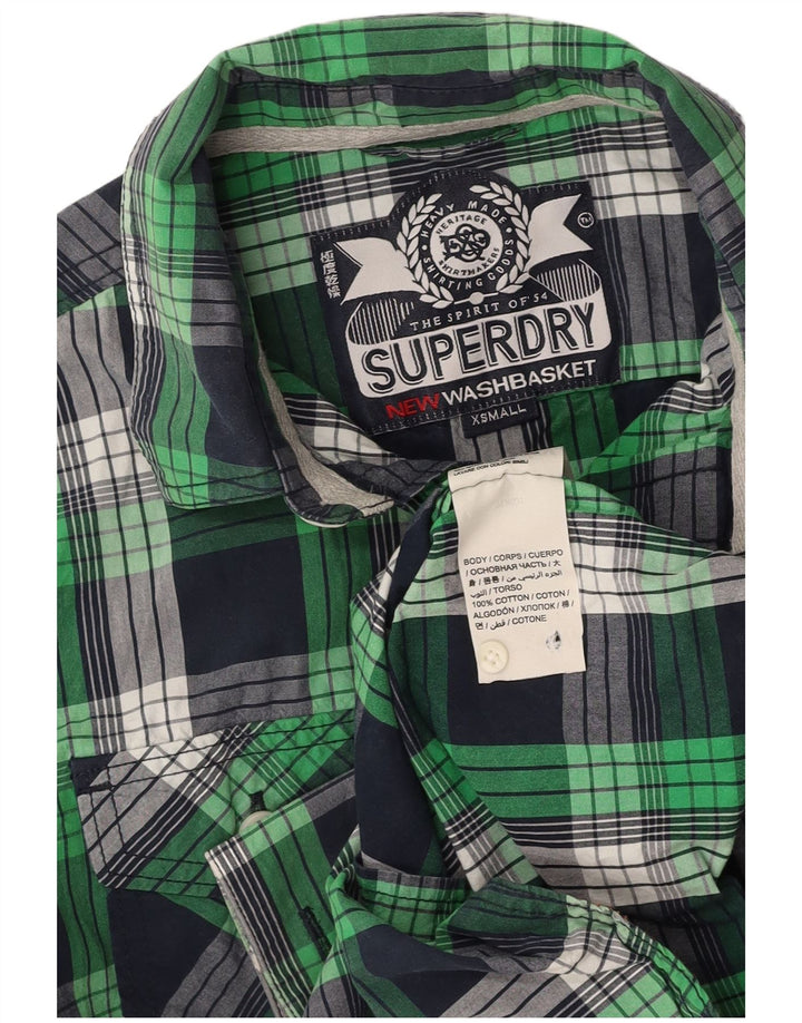 Camisa masculina SUPERDRY XS azul marinho xadrez algodão