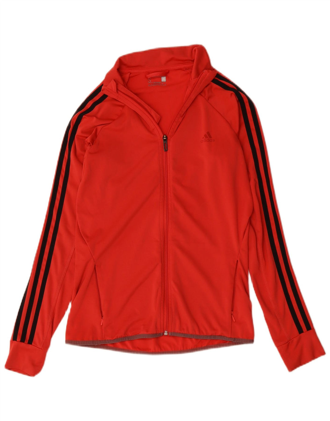 Adidas Womens Climalite Tracksuit Top Jacket UK 8/10 Pequeno Poliéster Vermelho
