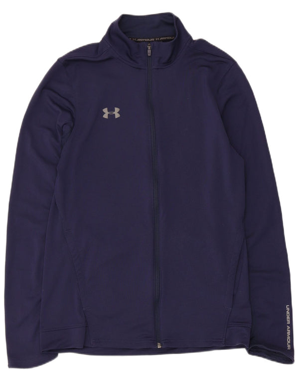 Under Armour Womens Tracksuit Top Jacket UK 12 Médio Azul Marinho Poliéster