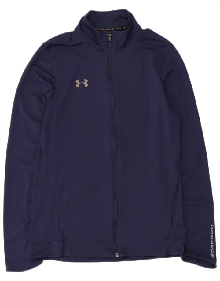 Under Armour Womens Tracksuit Top Jacket UK 12 Médio Azul Marinho Poliéster