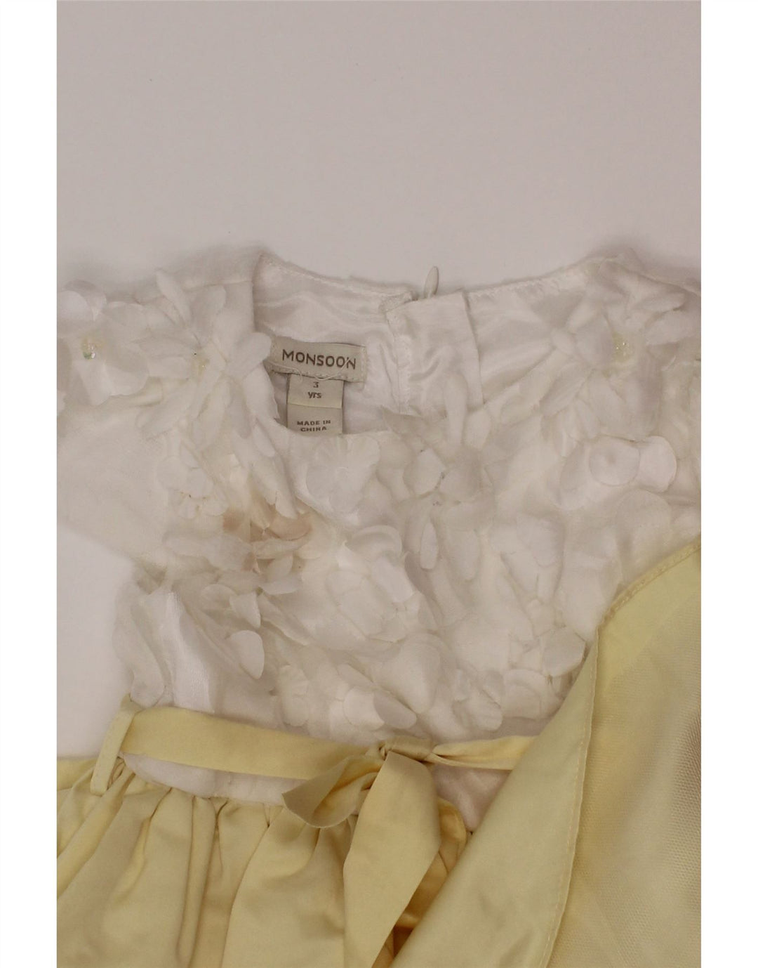 Monsoon Vestido feminino evasê 2-3 anos amarelo colorblock poliéster