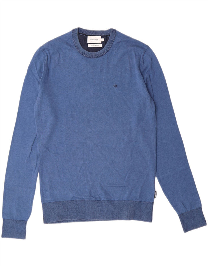 CALVIN KLEIN JEANS Mens Crew Neck Jumper Sweater Medium Blue Cotton