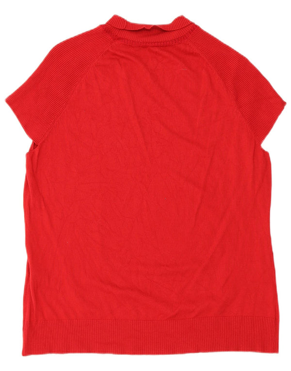 Blusa feminina regular ELENA MIRO Reino Unido 14 viscose vermelha média