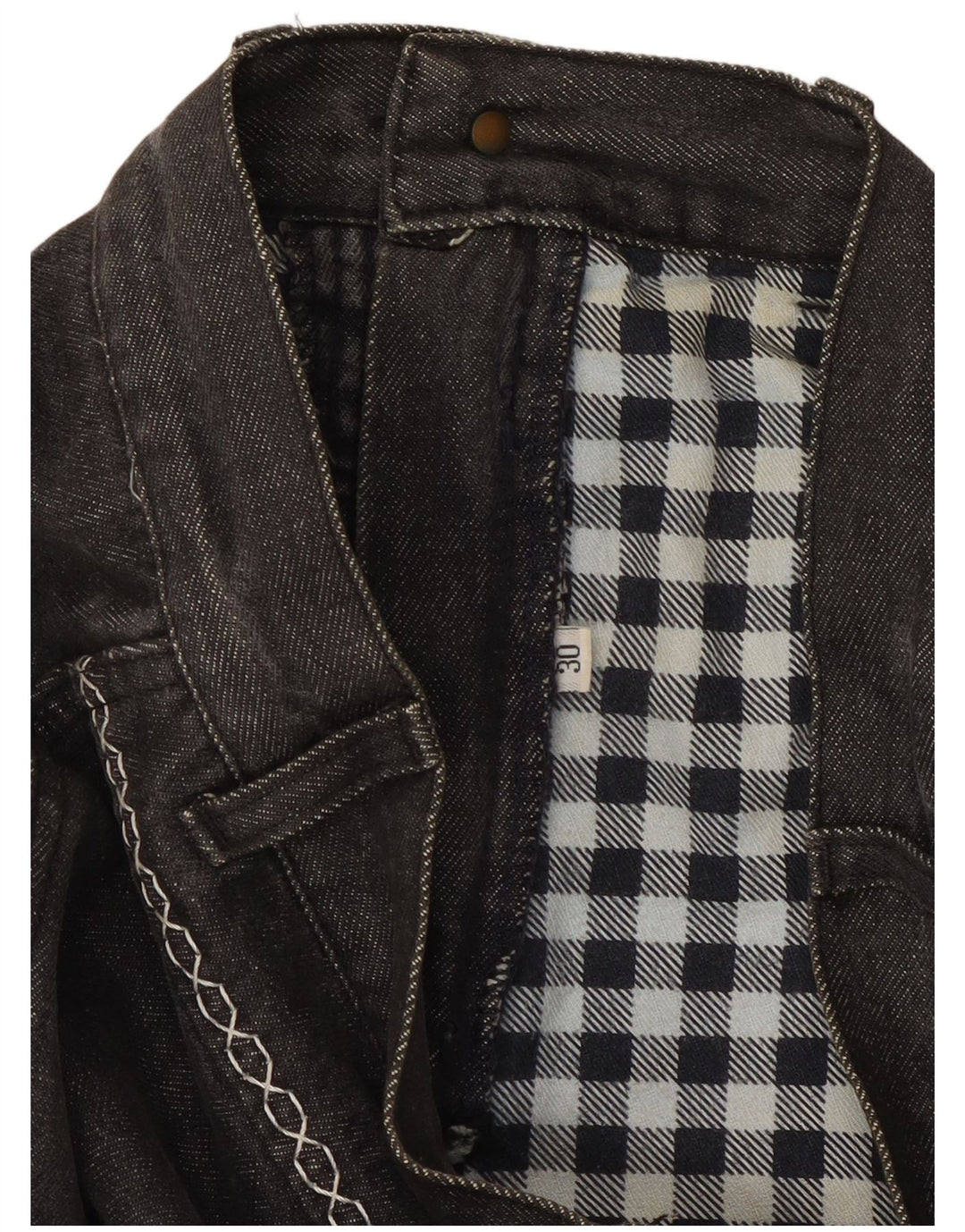 Saia jeans feminina VINTAGE W30 cinza médio