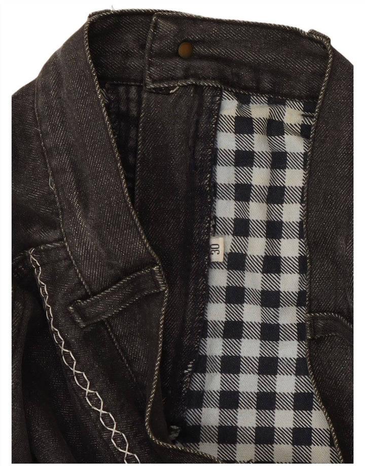 Saia jeans feminina VINTAGE W30 cinza médio