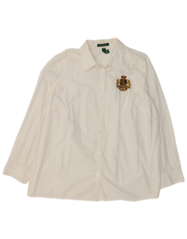 Camisa feminina RALPH LAUREN UK 20 2XL algodão branco