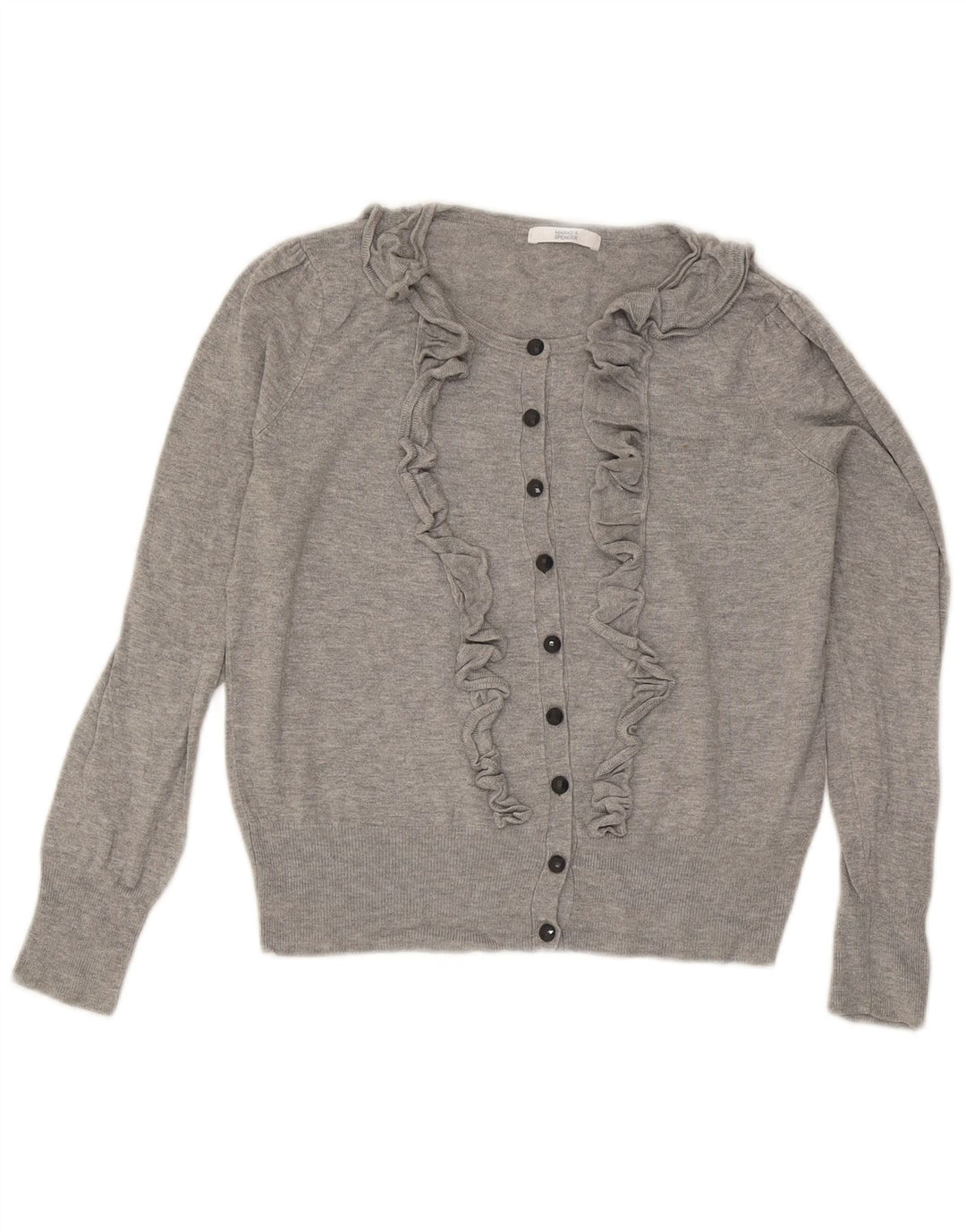 Suéter cardigã feminino Marks & Spencer Reino Unido 10 pequeno cinza manchado