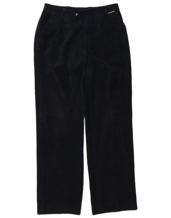 Calça masculina de veludo Sergio Tacchini IT 50 grande W32 L32 azul marinho