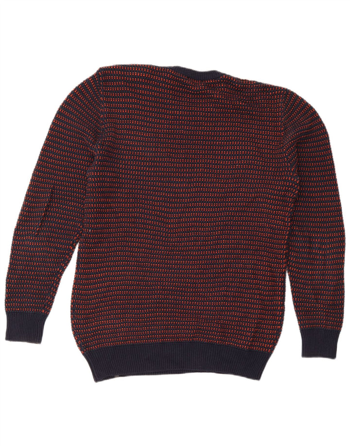 Suéter masculino Diesel com gola redonda e algodão listrado azul marinho médio