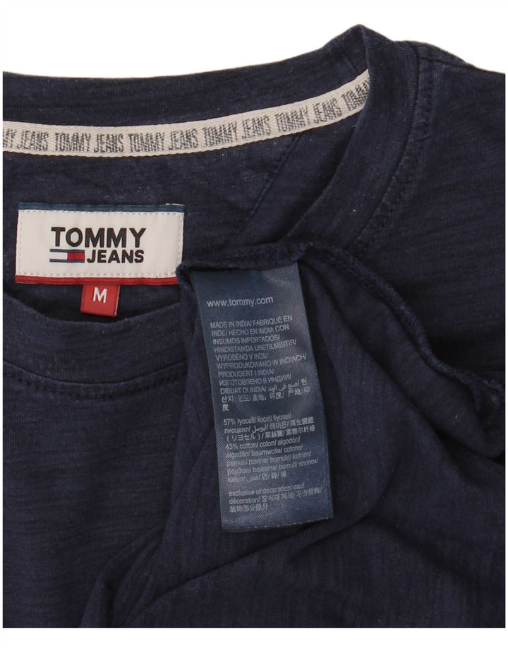 TOMMY HILFIGER Camiseta masculina Top Médio Azul Marinho Lyocell