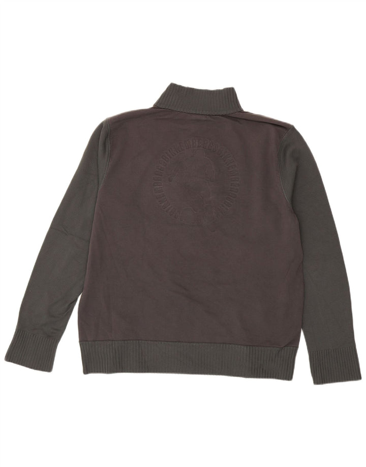 Suéter masculino Bikkembergs com zíper e gola XL cinza