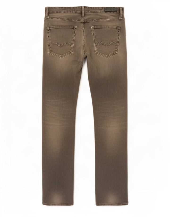 Replay Mens Waitom Slim Jeans W36 L36 Cinza Algodão