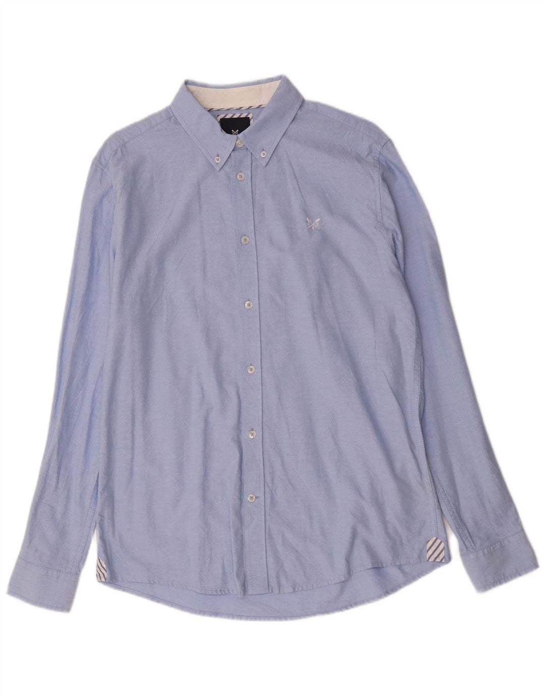 Camisa masculina Slim Fit Crew Clothing Algodão Azul Médio