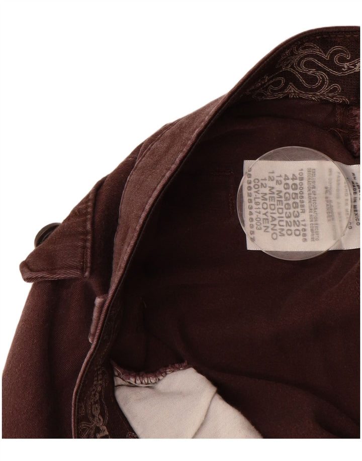 Calça feminina casual reta LEE US 12 grande W32 L31 algodão marrom