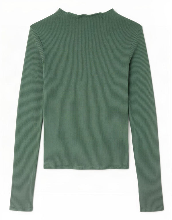 Topshop feminino de manga comprida UK 6 XS verde viscose