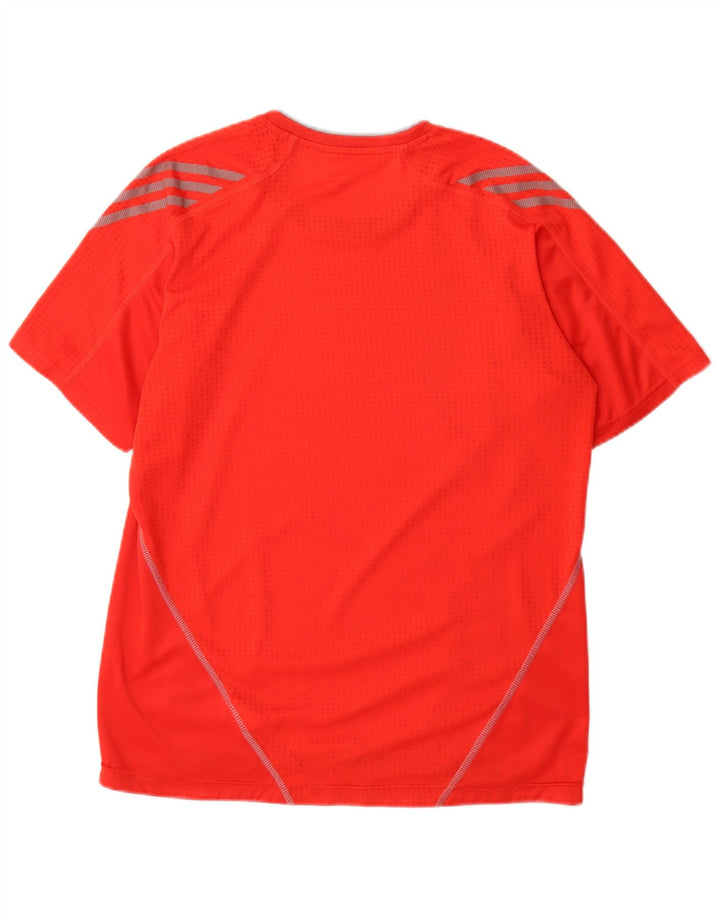 Adidas Mens Camiseta Top Médio Poliéster Vermelho