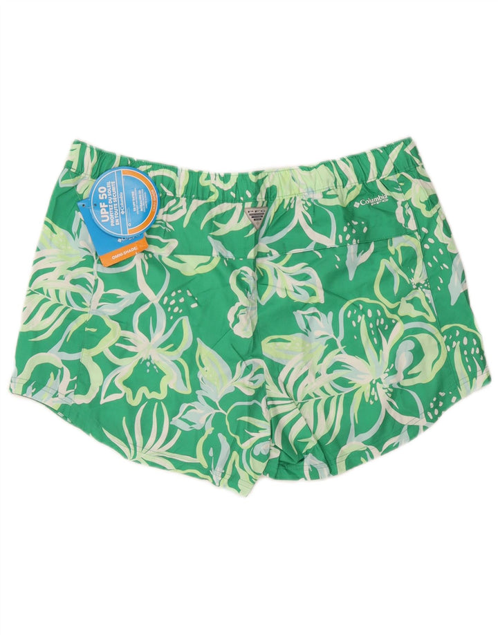 Shorts de natação masculinos Columbia grande poliéster floral verde