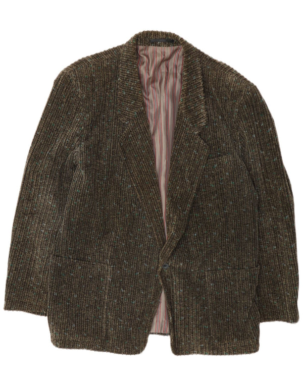 Jaqueta blazer masculina de veludo com 1 botão Redpoint EU 54 2XL cáqui salpicado