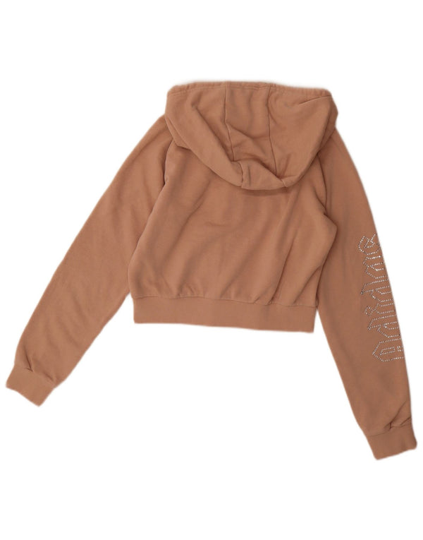 Suéter Adidas Feminino Crop Graphic Zip com Capuz UK 10 Pequeno Rosa