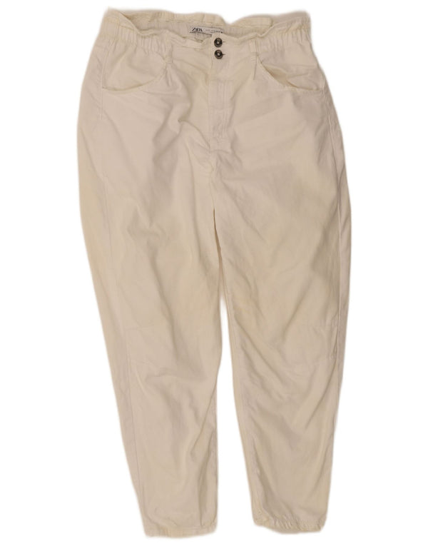 Calça jeans feminina cintura alta Zara EU 42 grande W32 L26 branco