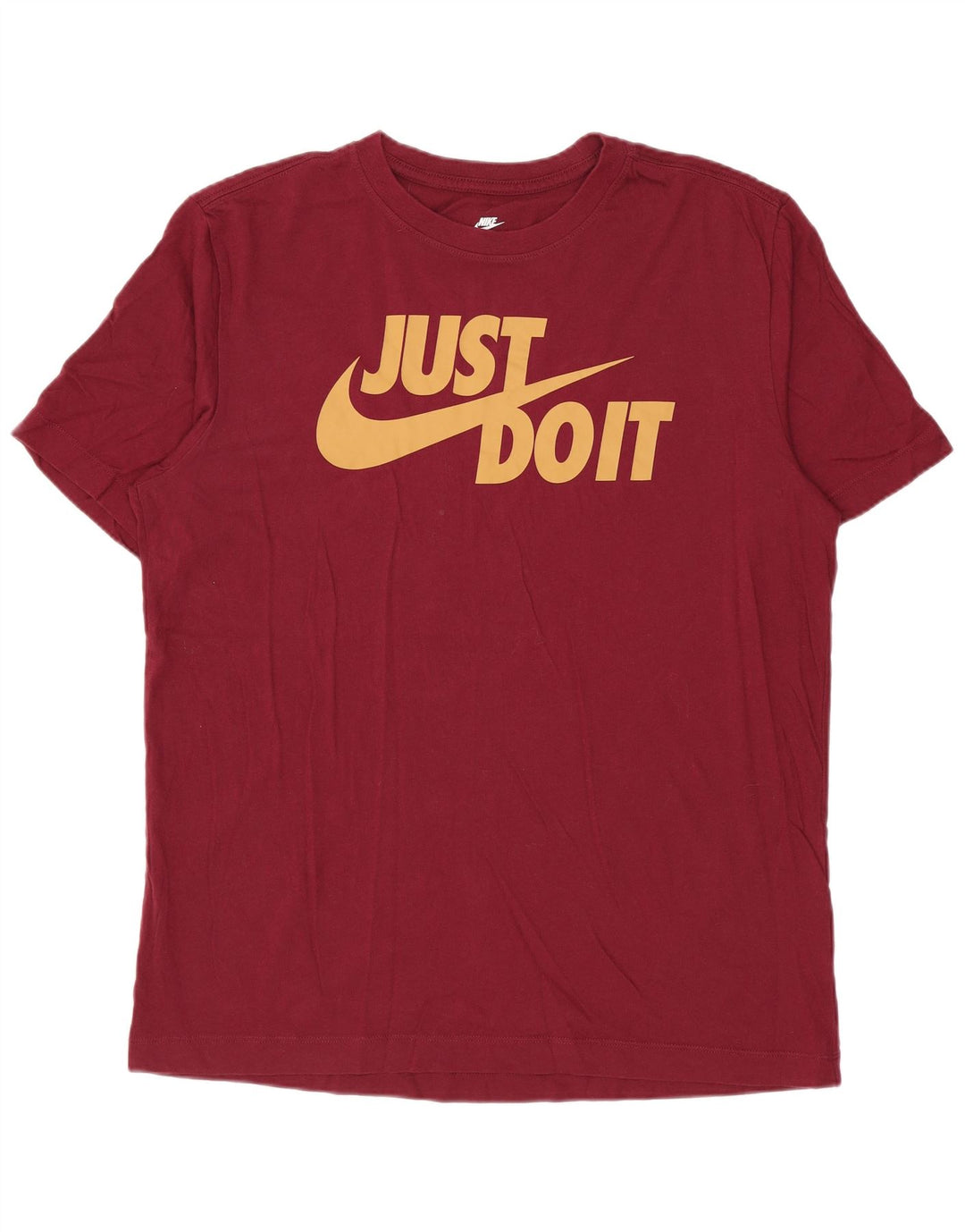 Camiseta gráfica masculina NIKE Top médio algodão Borgonha