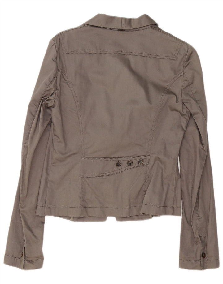 Trussardi Jeans Jaqueta blazer feminina com 2 botões IT 42 cinza médio