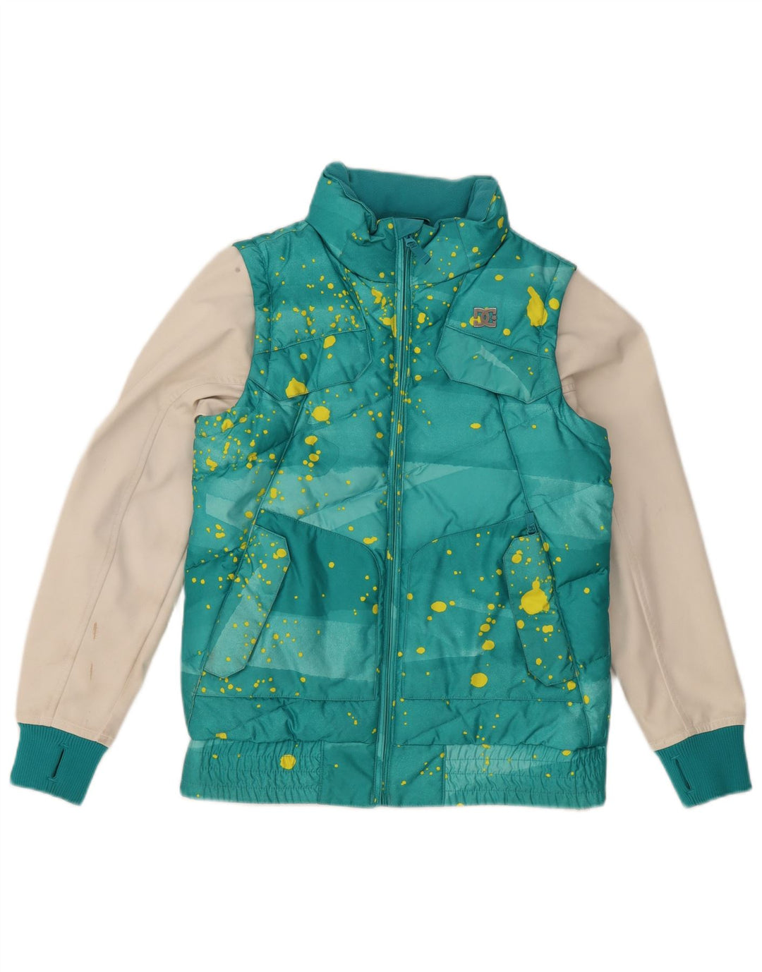 DC Mens acolchoado jaqueta pequena turquesa Colourblock poliéster