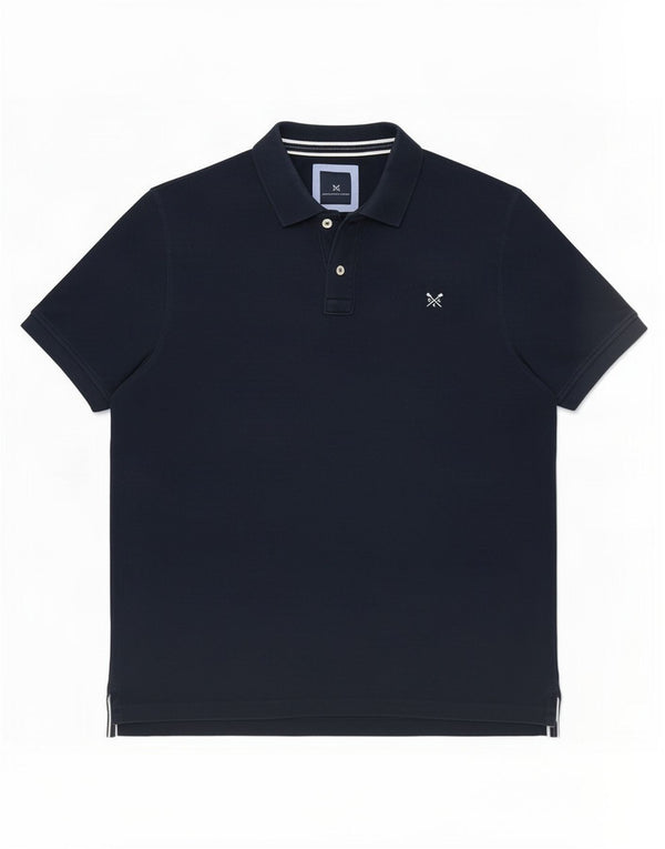 Camisa polo masculina Crew Clothing 2XL algodão azul marinho