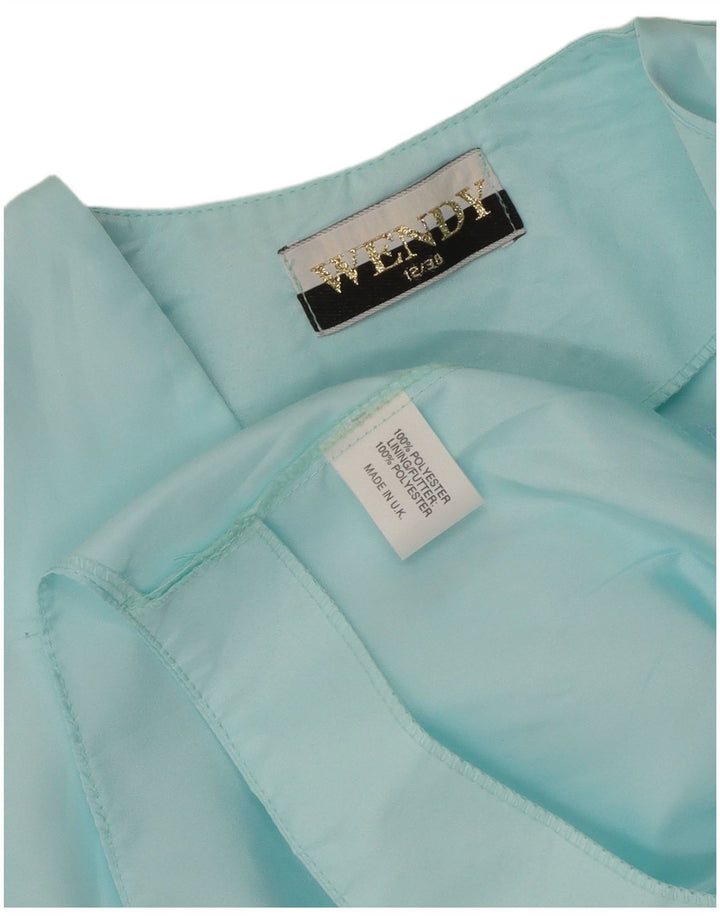 Bolero feminino vintage UK 12 poliéster azul médio