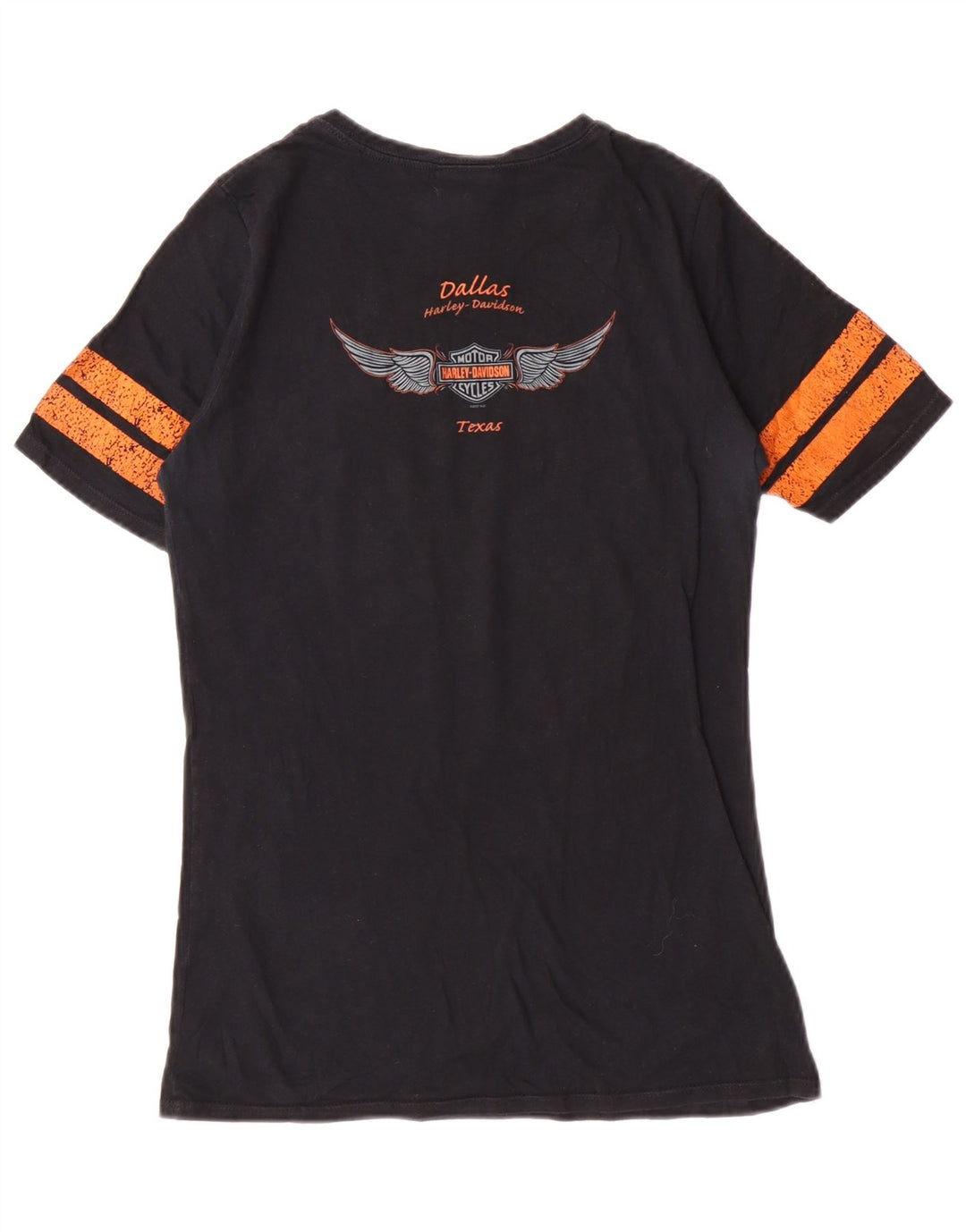 Camiseta feminina HARLEY DAVIDSON com estampa gráfica UK 12 algodão preto médio
