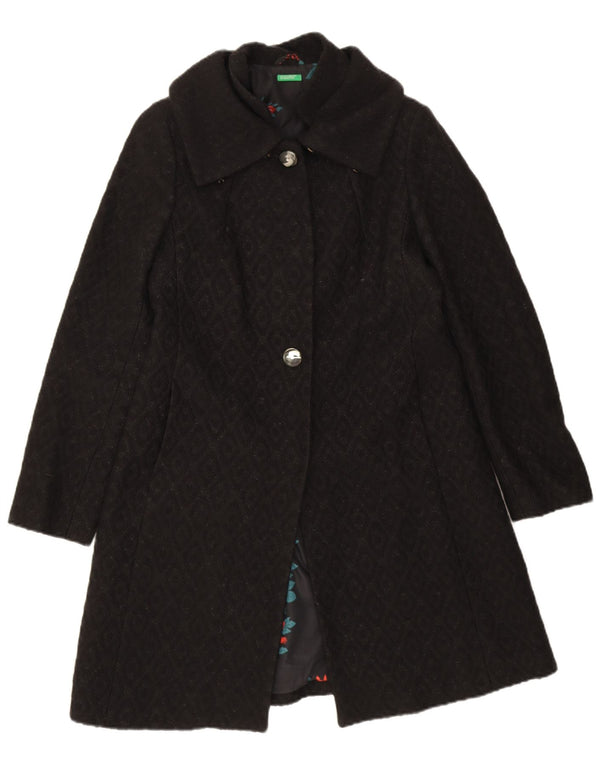 Sobretudo feminino Benetton IT 44 médio preto argyle/diamante