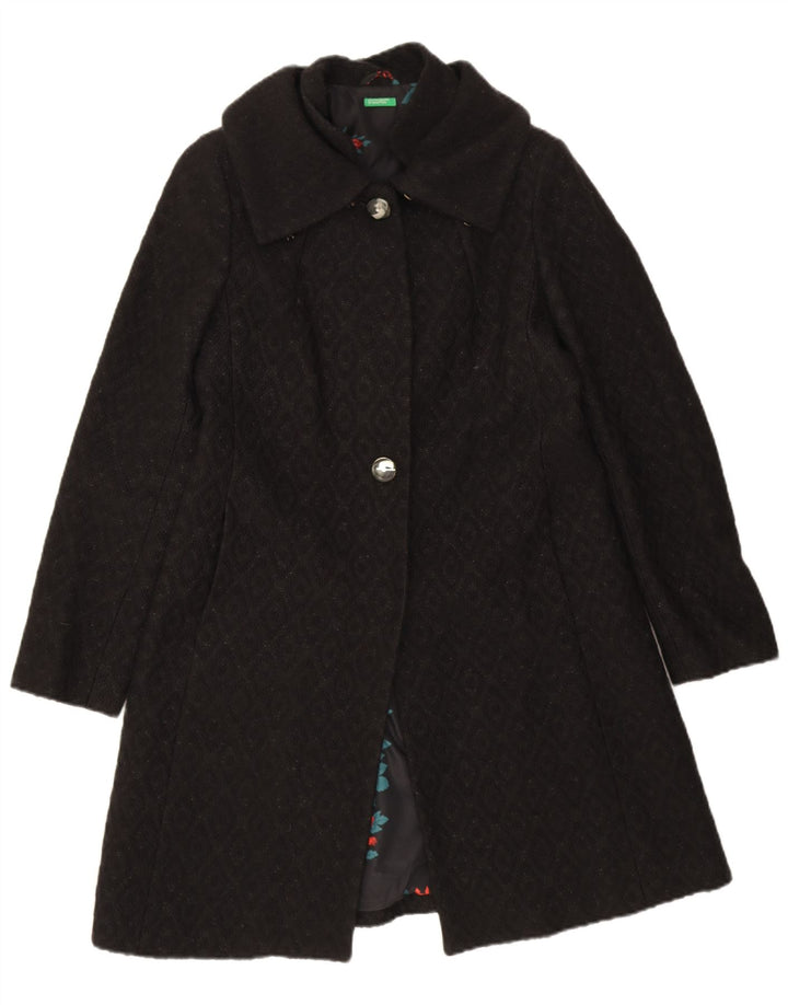 Sobretudo feminino Benetton IT 44 médio preto argyle/diamante