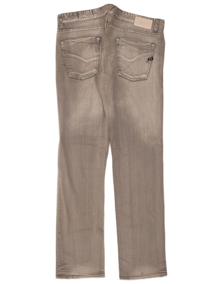 Calça jeans reta feminina Gas W38 L34 algodão cinza