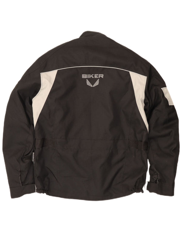 Jaqueta masculina de motociclista tamanho 50 poliéster colorblock preto médio