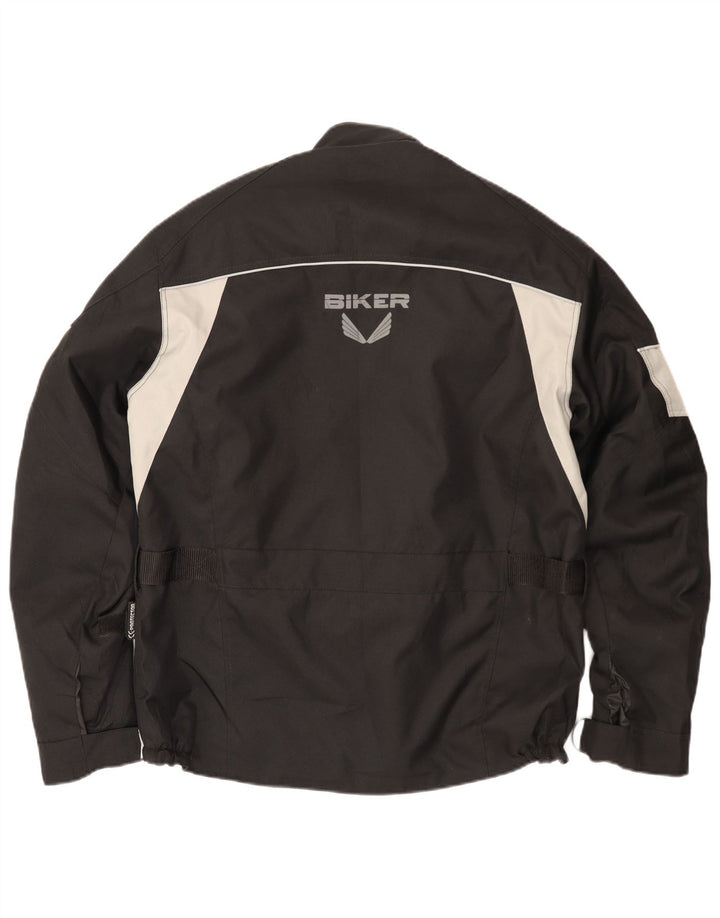 Jaqueta masculina de motociclista tamanho 50 poliéster colorblock preto médio