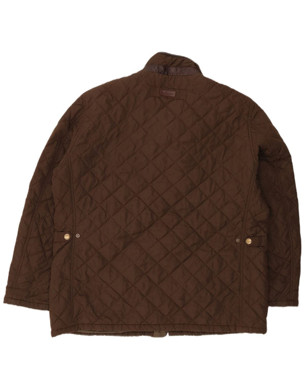 Jaqueta acolchoada masculina Barbour UK 44 2XL poliéster marrom