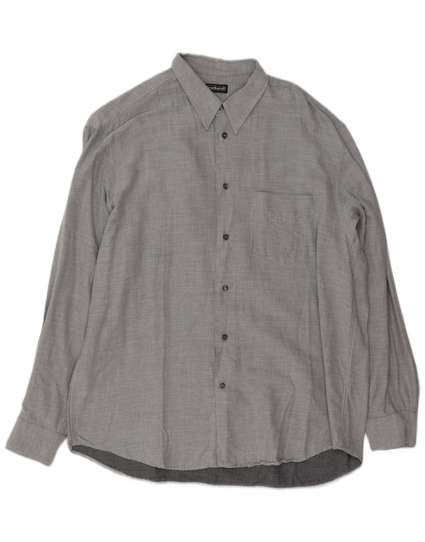 Camisa masculina Cacharel tamanho 43 17 XL algodão cinza