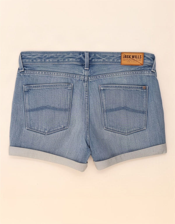 Shorts jeans feminino Jack Wills médio W30 azul manchado