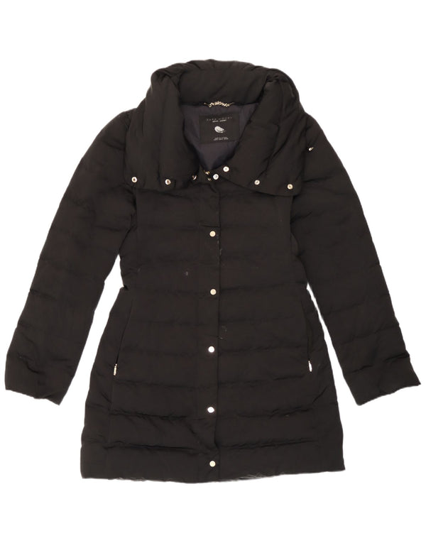 Jaqueta acolchoada feminina Zara UK 10 pequena nylon preta