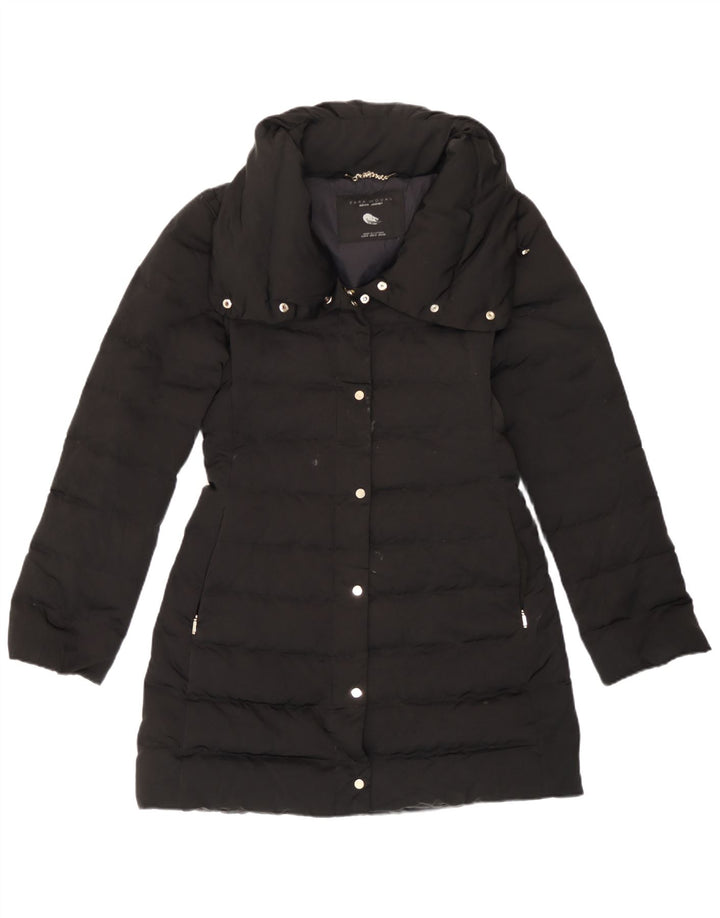 Jaqueta acolchoada feminina Zara UK 10 pequena nylon preta