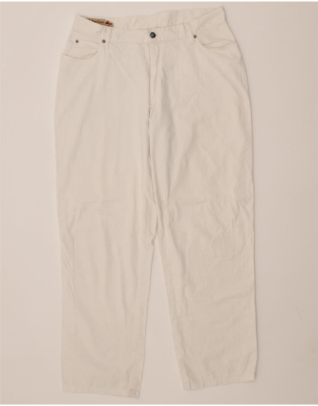 MARLBORO CLASSICS Womens Tapered Casual Trousers W34 L28 White Vintage Marlboro Classics and Second-Hand Marlboro Classics from Messina Hembry 