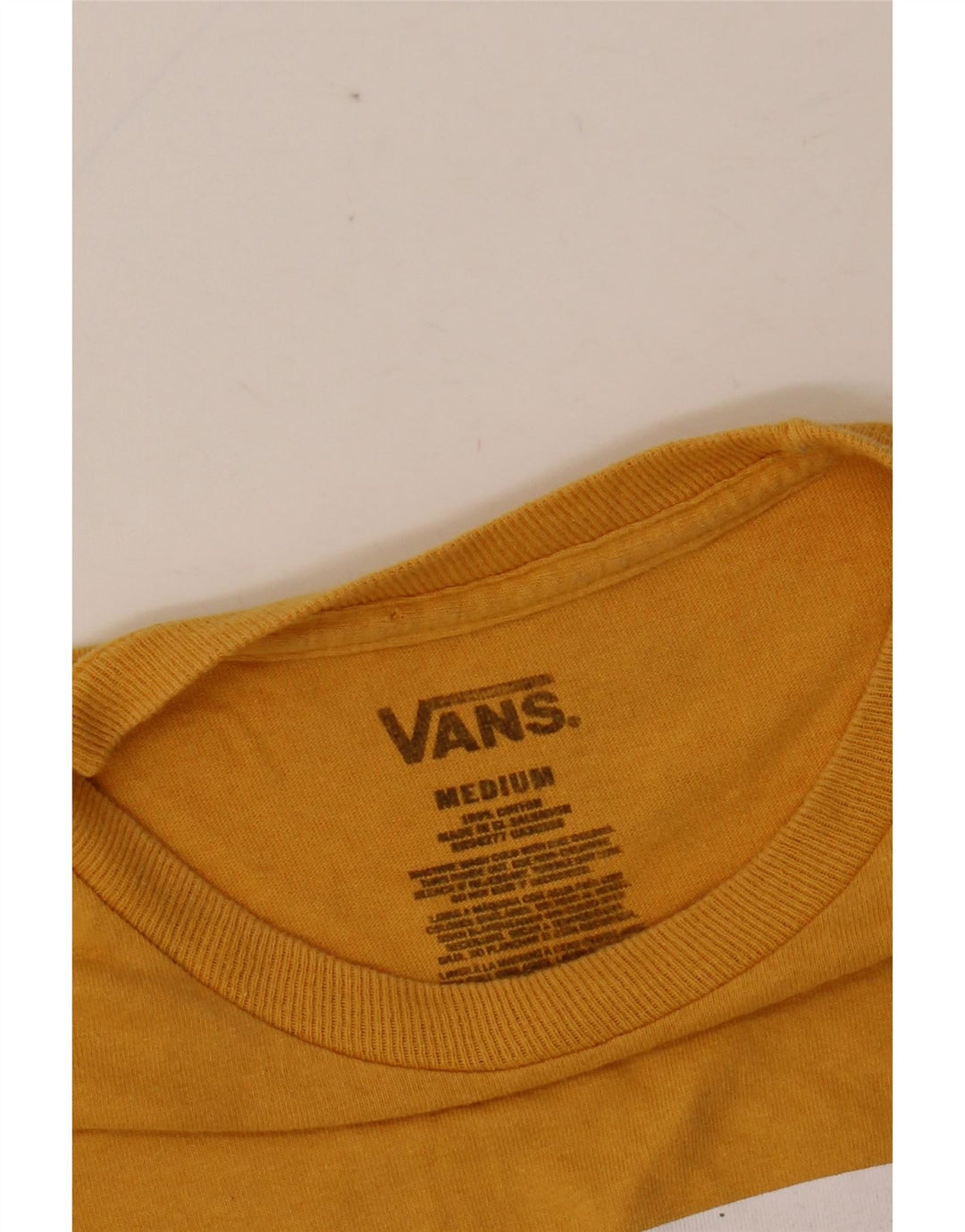 Camiseta feminina VANS com estampa gráfica UK 14 médio algodão amarelo