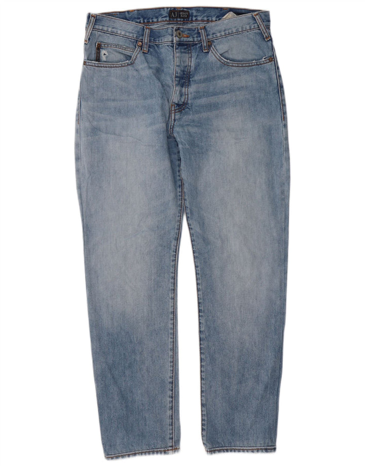 ARMANI Calça Jeans Reta Masculina W34 L30 Azul